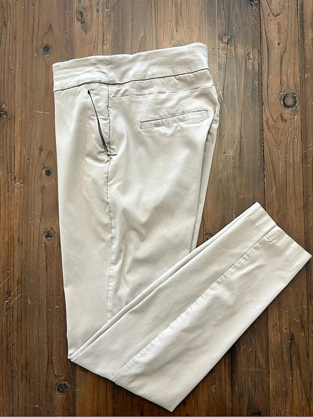 Rekucci Ease into Comfort Slim Leg Zip Pocket Pants Khaki Size 10